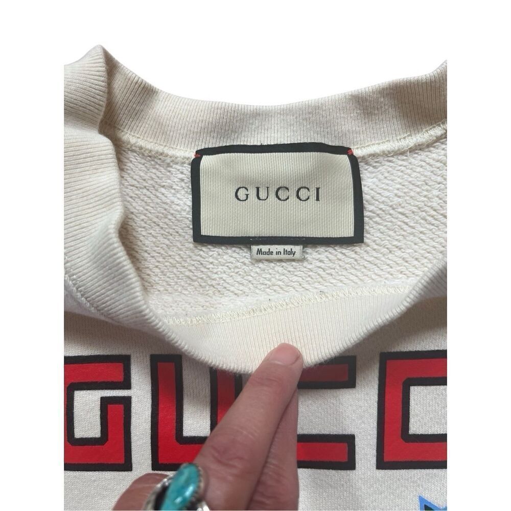 Gucci Exotica 100% Cotton Crewneck Sweatshirt Pineapple Off White Men’s S - Picture 13 of 15